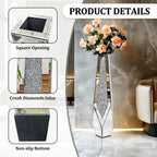 OEM Floor Vase Crushed Diamond Mirrored Design White Large