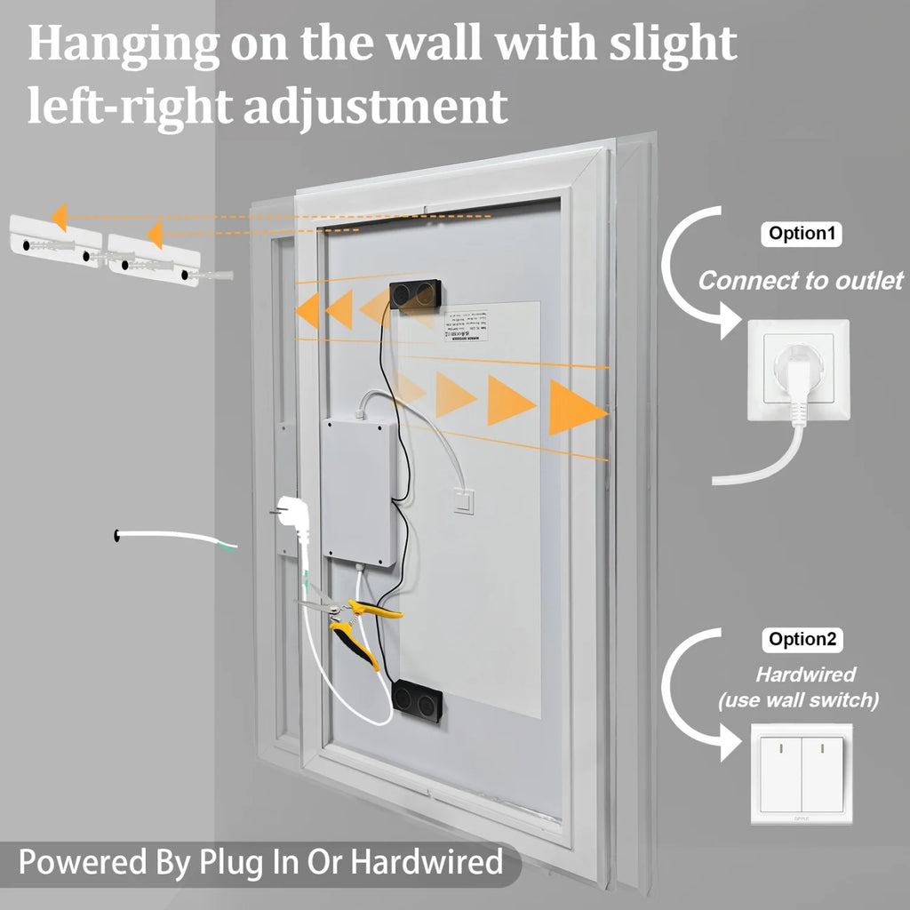 OEM Bathroom Mirror LED Backlit Bluetooth Speaker Silver