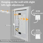 OEM Bathroom Mirror LED Backlit Bluetooth Speaker Silver