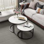 OEM Coffee Table Set 2 Piece Sintered Stone Black/White