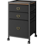 File Cabinet with 3 Drawers - Black