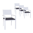 OEM Outdoor Dining Chairs Stackable Aluminium White 49x48x82.5cm