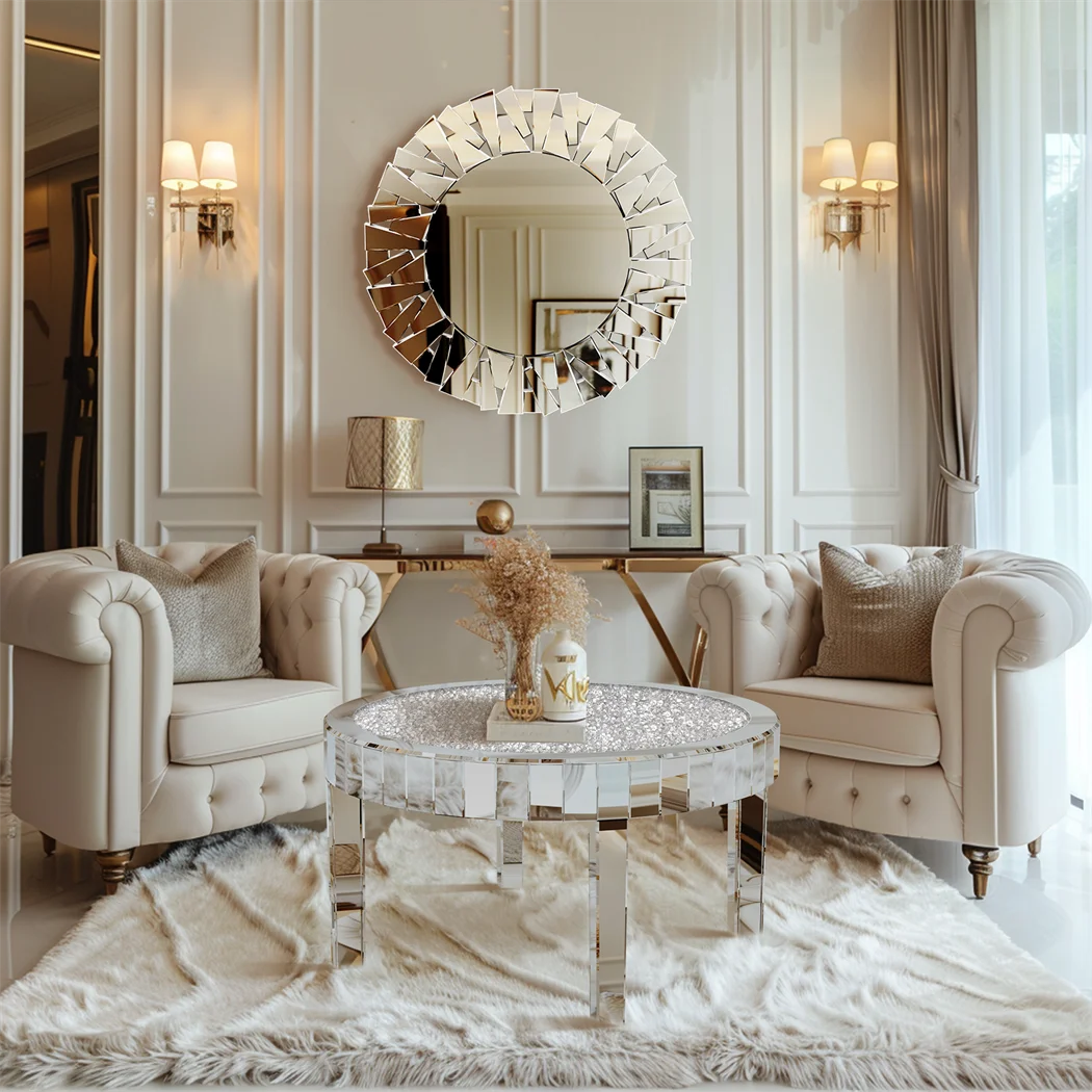 OEM Coffee Table Round Mirrored Silver
