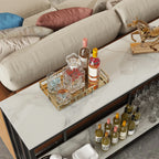 OEM Console Table Sintered Stone Top Metal Frame White 120x30x78cm