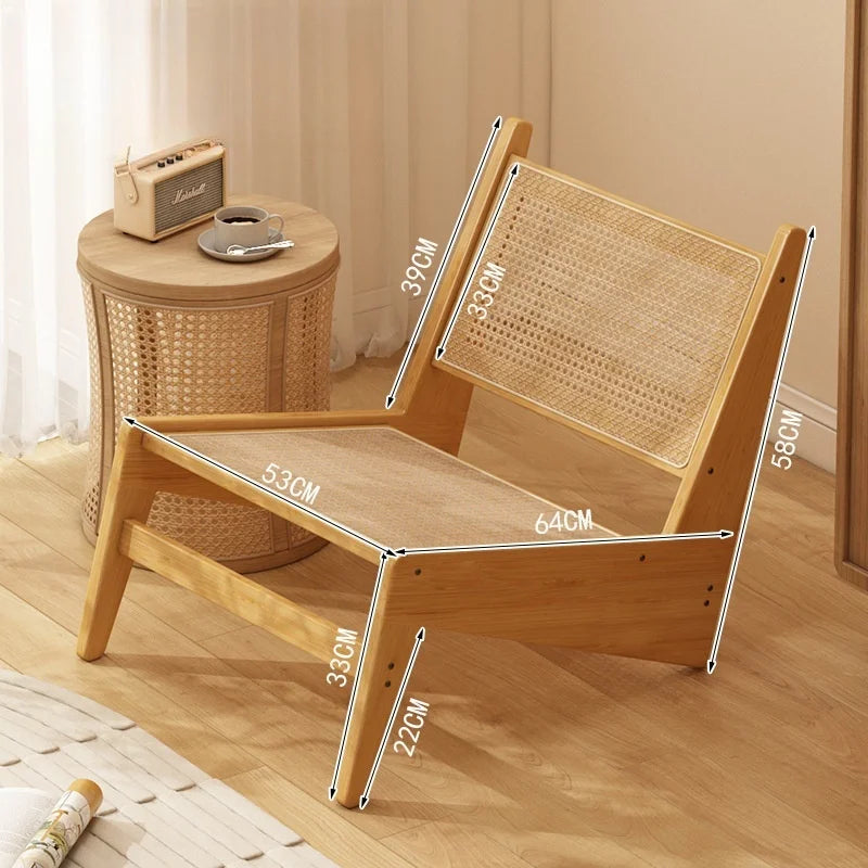 Lounge Armchair with Backrest - Light Oak