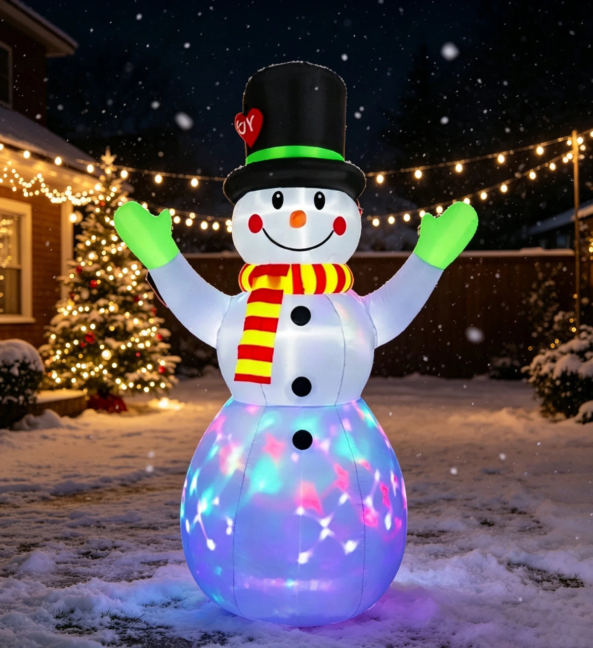 OEM Christmas Inflatable Snowman LED Lights Waterproof 100V-240V