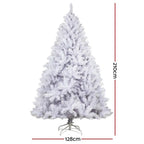 OEM Artificial Christmas Tree White PVC 1000 Tips 210cm