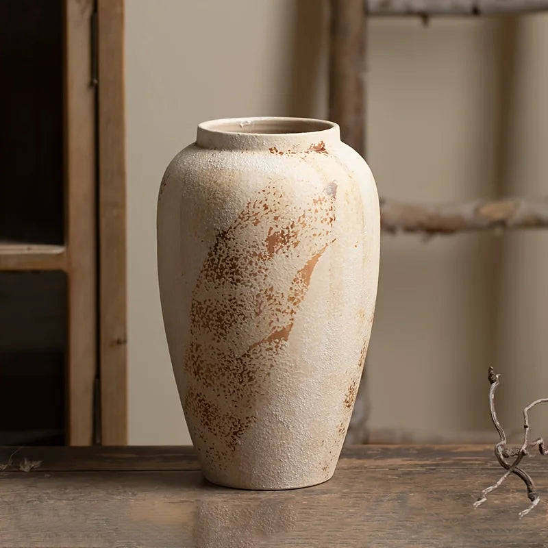 OEM Decorative Vase Speckled Ceramic Design Beige Medium