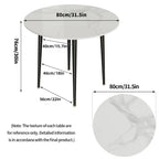 OEM Dining Table Round Sintered Stone Top Light Grey