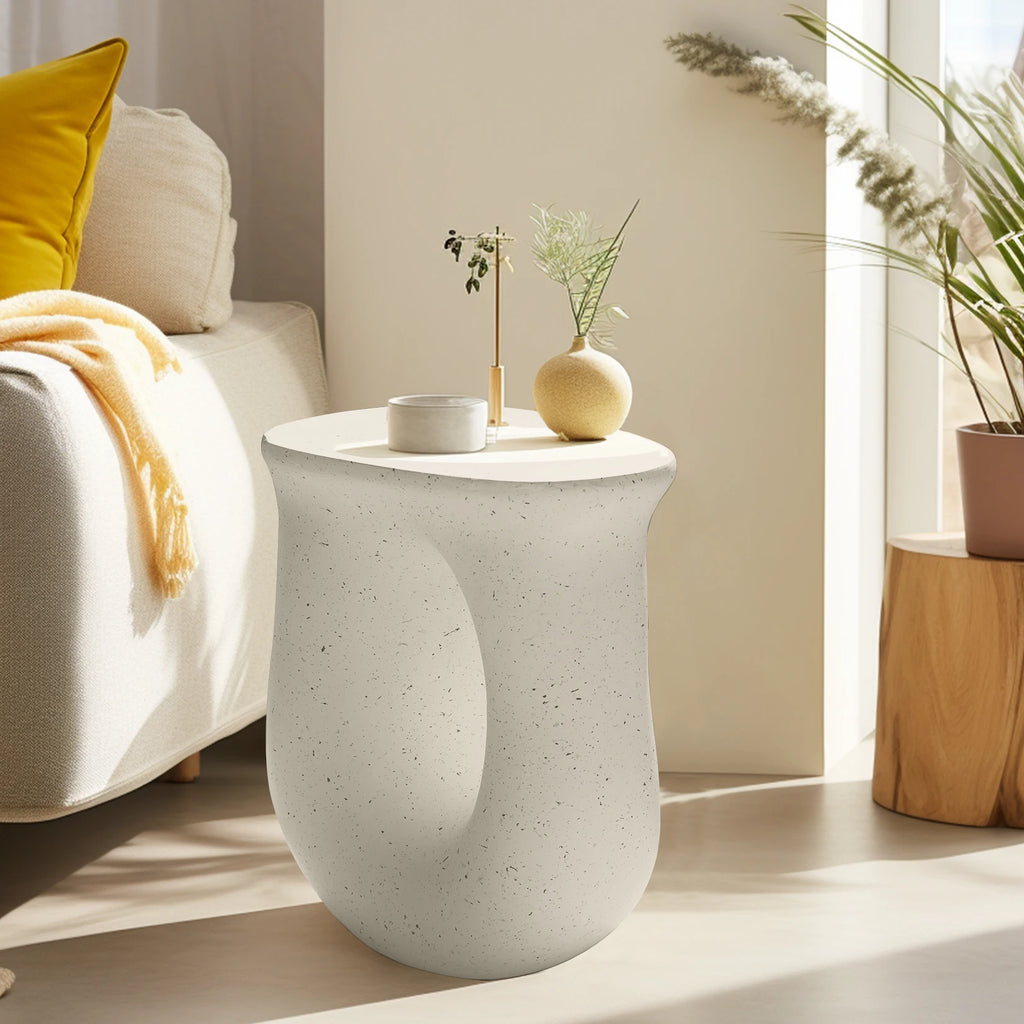 OEM U-Shaped Side Table Modern Off White