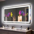 OEM Bathroom Mirror LED Backlit Bluetooth Speaker Silver