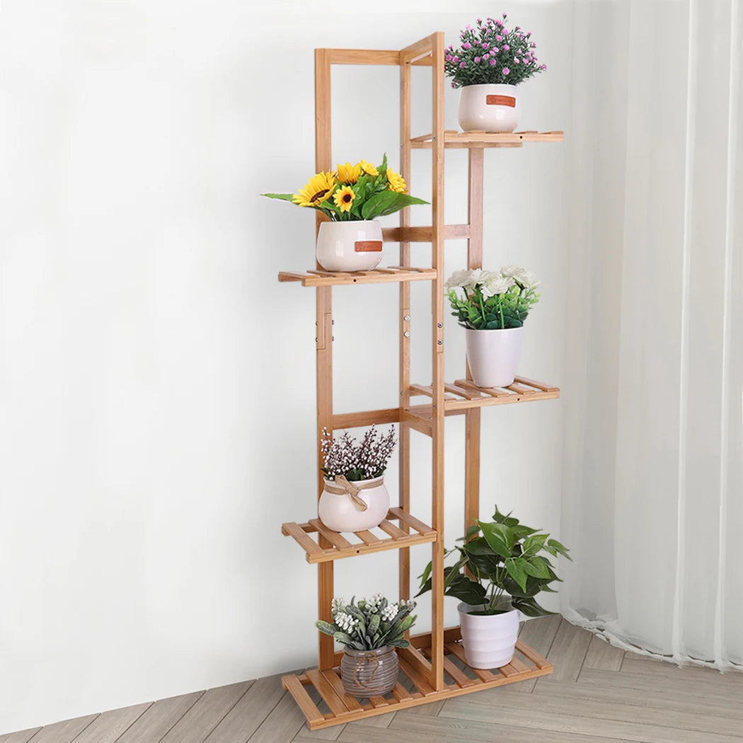OEM Plant Stand Corner Display Rack Natural Wood