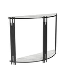 OEM Console Table Half Moon Sintered Stone Top White