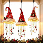 OEM LED Santa Hat Hanging Light Christmas Decoration with Tassel Bell & Star S4