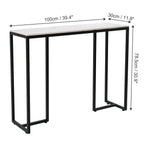 OEM Console Table Sintered Stone Top Metal Frame Black/White