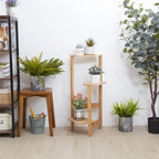 OEM Plant Stand 3-Tier Bamboo Shelf Corner Natural
