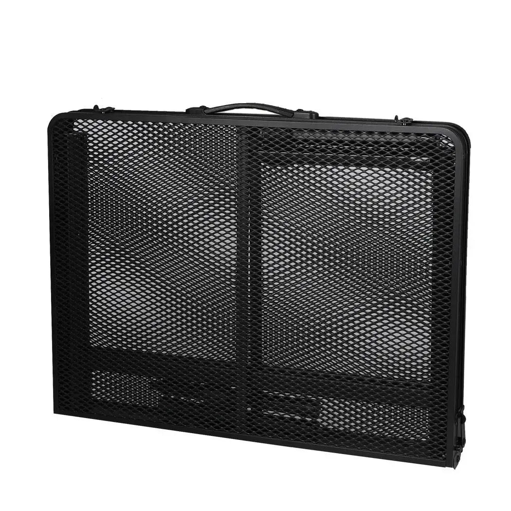OEM Folding Grill Table Adjustable Height Steel Mesh Top Black 90 × 60 ×70cm