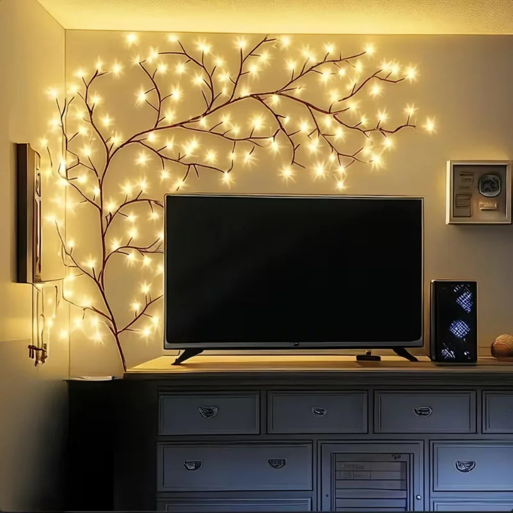 OEM Flexible Birch Vine LED String Lights 8 Modes 96 LEDs