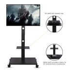 OEM TV Stand Height Adjustable Rolling Tilting Black 32-65 Inch