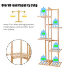OEM Plant Stand 5-Tier Bamboo Indoor Outdoor Natural 40x20.2x102cm