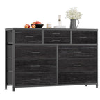 10-Drawer Storage Dresser - MDF - Black