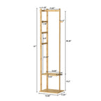 OEM Coat Rack Bamboo Storage Shelf Natural