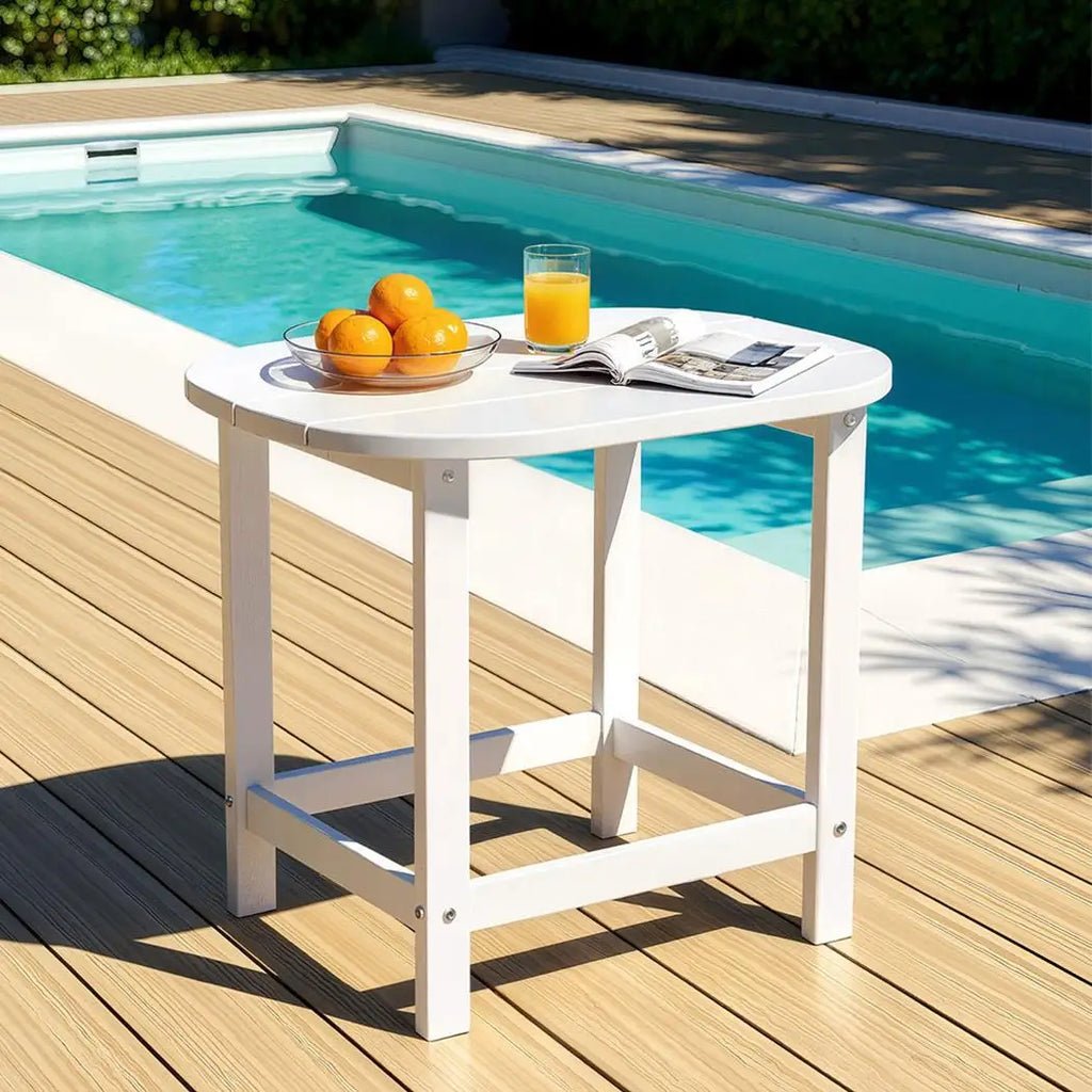 OEM HDPE Outdoor Side Table Weather Resistant White 47.5x37x47.5cm