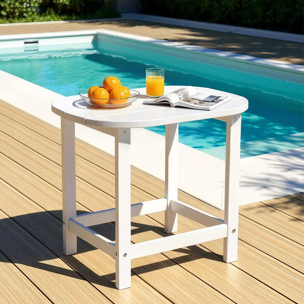 OEM HDPE Outdoor Side Table Weather Resistant White 47.5x37x47.5cm