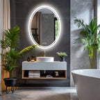 OEM Bathroom Mirror Oval LED Backlit Silver