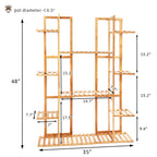 OEM Plant Stand 9-Tier Bamboo Organizer Light Oak