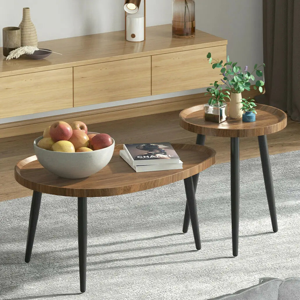 Nesting Coffee Table Set - MDF - Walnut
