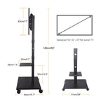 OEM TV Stand Height Adjustable Rolling Tilting Black 32-65 Inch