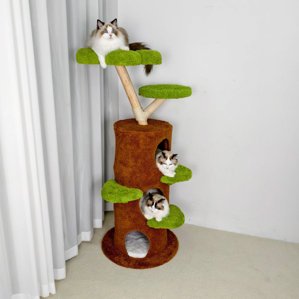 OEM Cat Tree Plush Stairs Condo Green 148cm