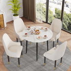 OEM Dining Table Round Sintered Stone Top Light Grey