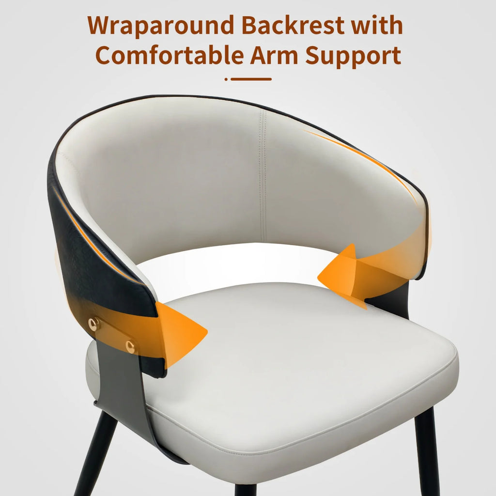 OEM Dining Chairs Microfiber Leather Wide Cushioned Seat Upholstered