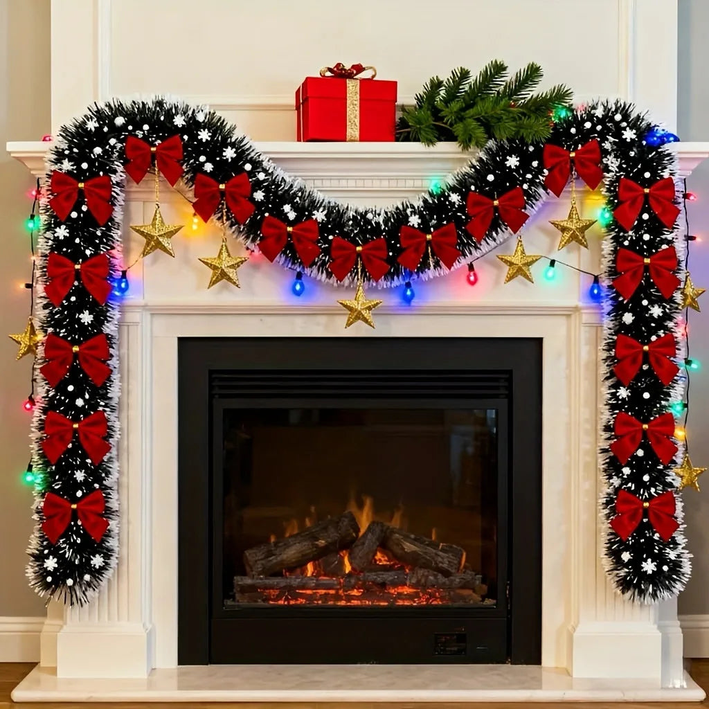 OEM Christmas Tinsel Ribbon Garland PVC Gold 10m