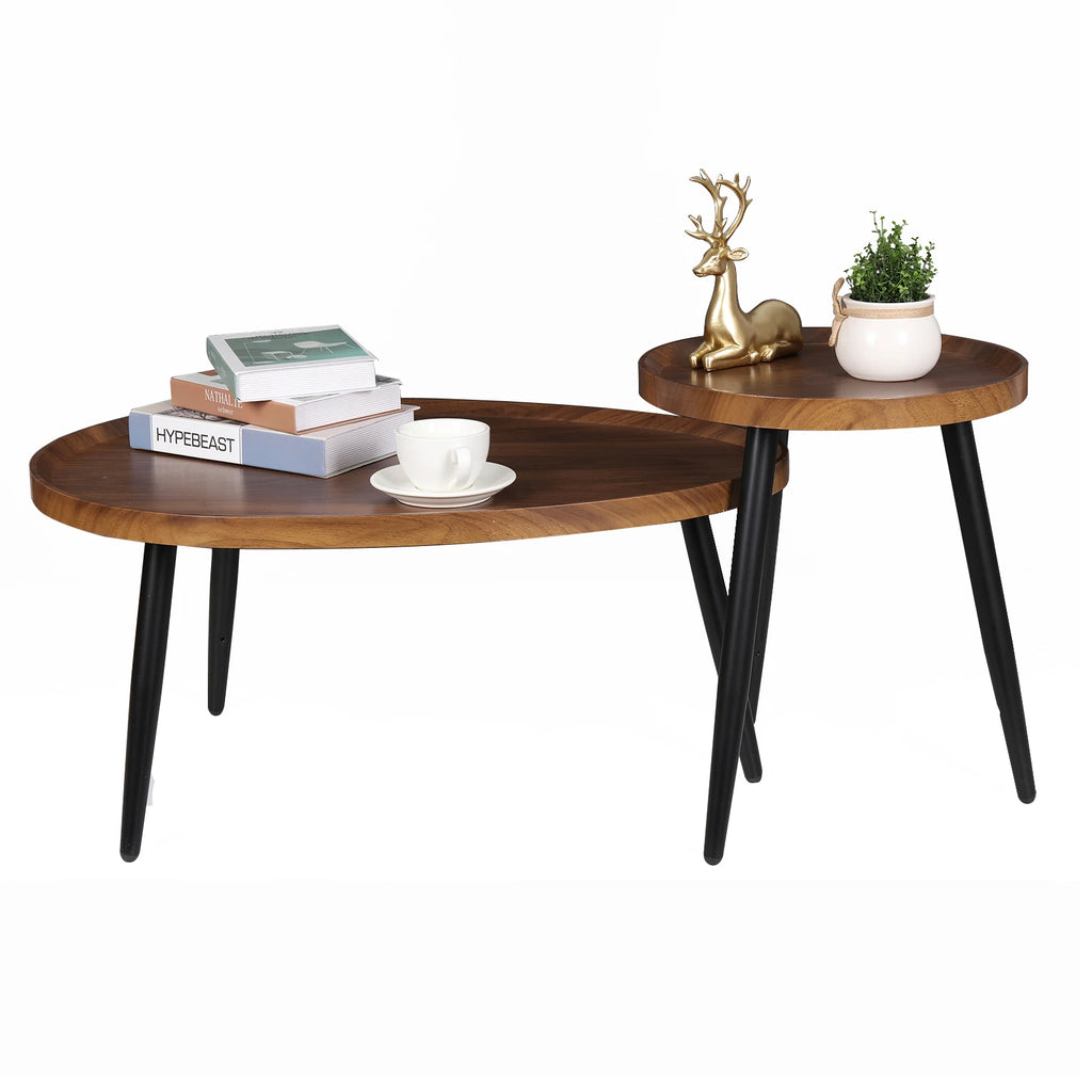 Nesting Coffee Table Set - MDF - Walnut
