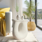 OEM U-Shaped Side Table Modern Off White