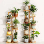 OEM Plant Stand 5-Tier Bamboo Indoor Outdoor Natural 40x20.2x102cm