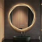 OEM Bathroom Mirror Round LED Anti-Fog 3 Colour Lights Silver 60cm