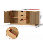 OEM Scandinavian Buffet Sideboard Storage Cabinet Oak 160x40x75cm