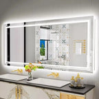 OEM Bathroom Mirror Rectangular LED Backlit Touch Sensor Silver 100x60cm