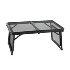 OEM Folding Camping Table Aluminium Mesh Top Black 88x40x27cm
