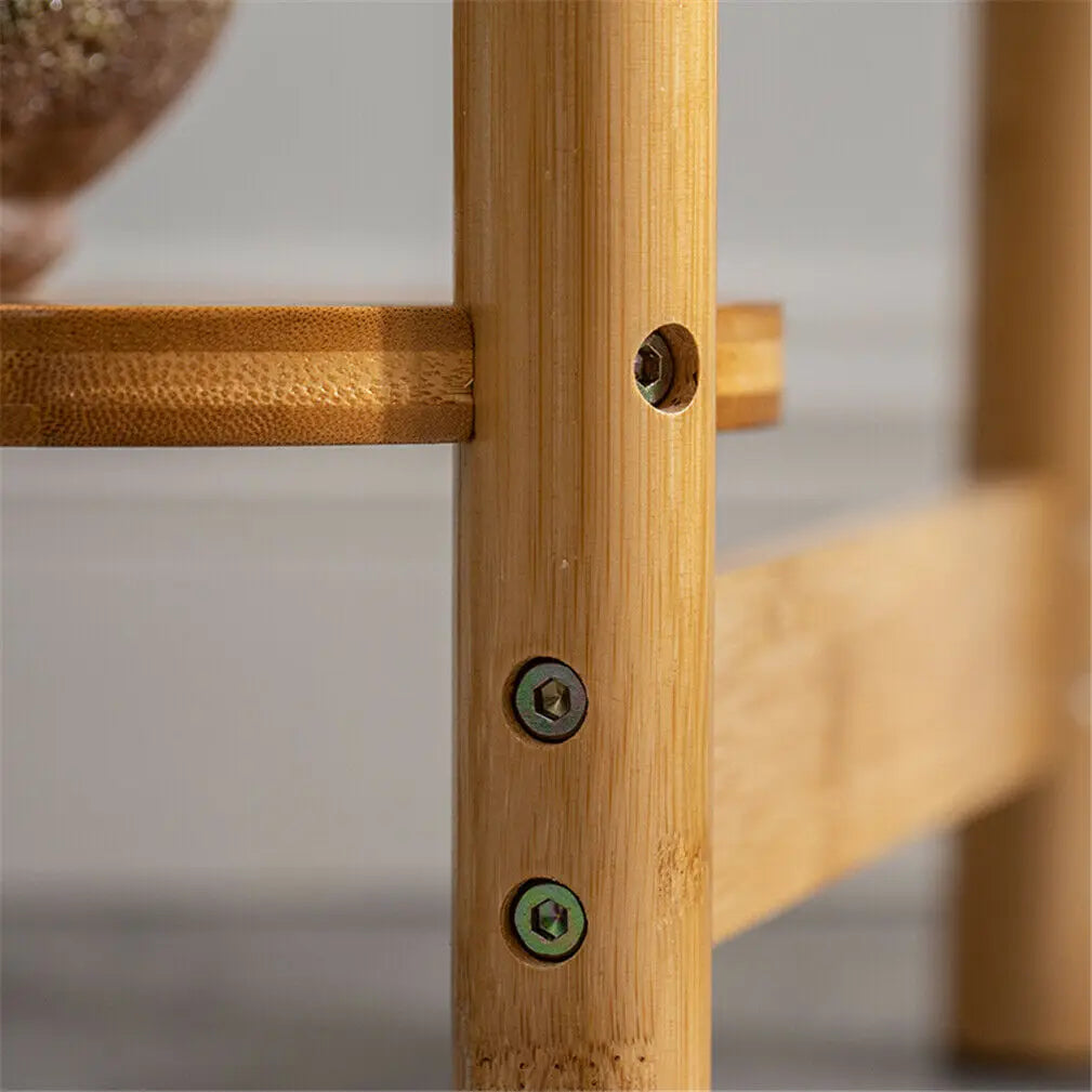 3-Tier Bamboo Plant Display Stand - Light Oak