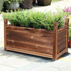 OEM Planter Box Pine Wood Frame Dark Brown Medium