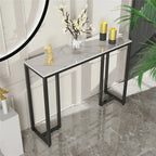 OEM Console Table Sintered Stone Top Metal Frame Black/White