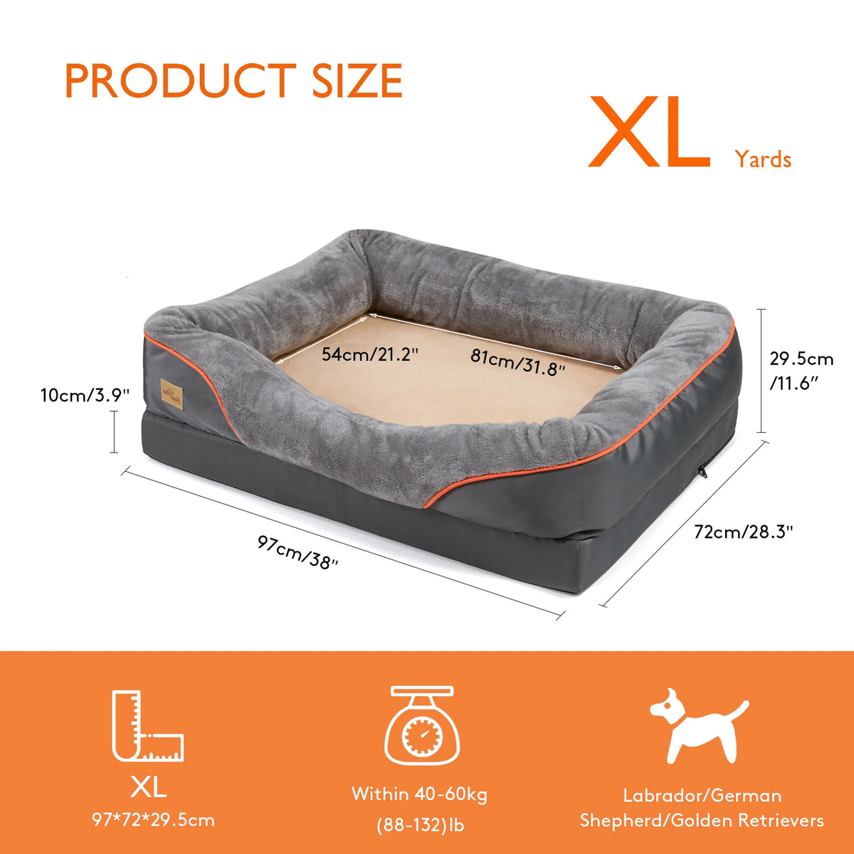 OEM Dog Bed Warm Fleece Waterproof Washable Cover XL