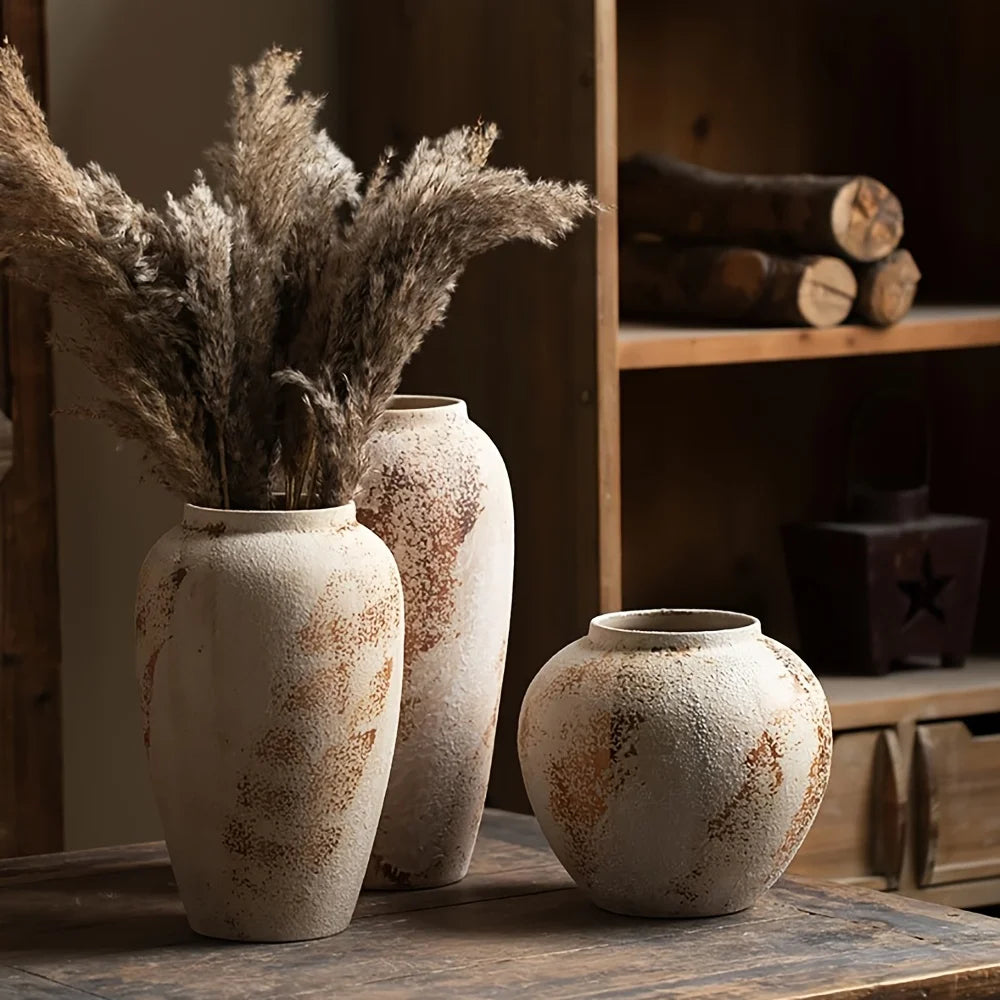OEM Decorative Vase Speckled Ceramic Design Beige Small