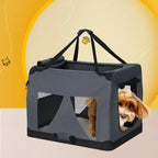 OEM Foldable Pet Carrier Crate Soft-Sided Travel Bag Grey 60x42x42cm