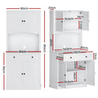 OEM Buffet Sideboard Hutch Storage Cabinet White 80x40x180cm